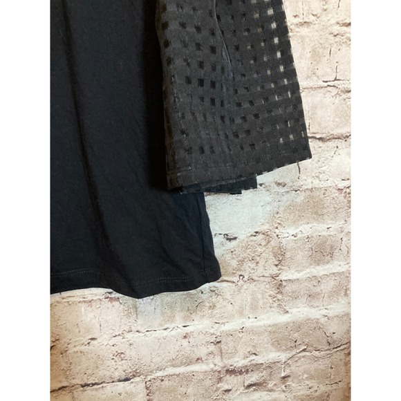 Maette Top Women Medium Black Ultra Bell Sleeve Cotton Modal Stretch Whimsy Goth - Picture 8 of 14